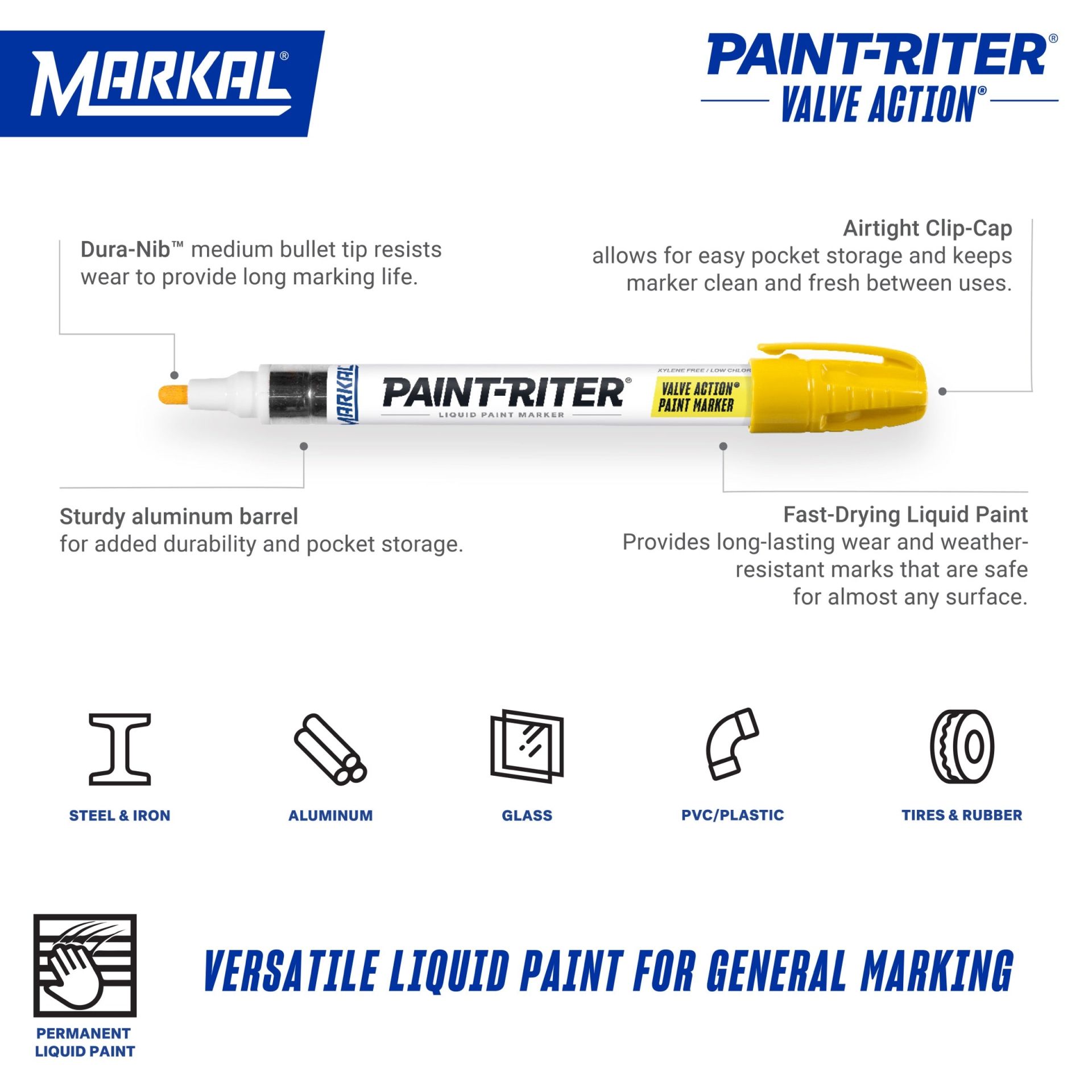 PAINT-RITER Certified (구, VAPM Cert.) 저염화 펠팁 페인트 마커(시험 인증) 특징 이미지